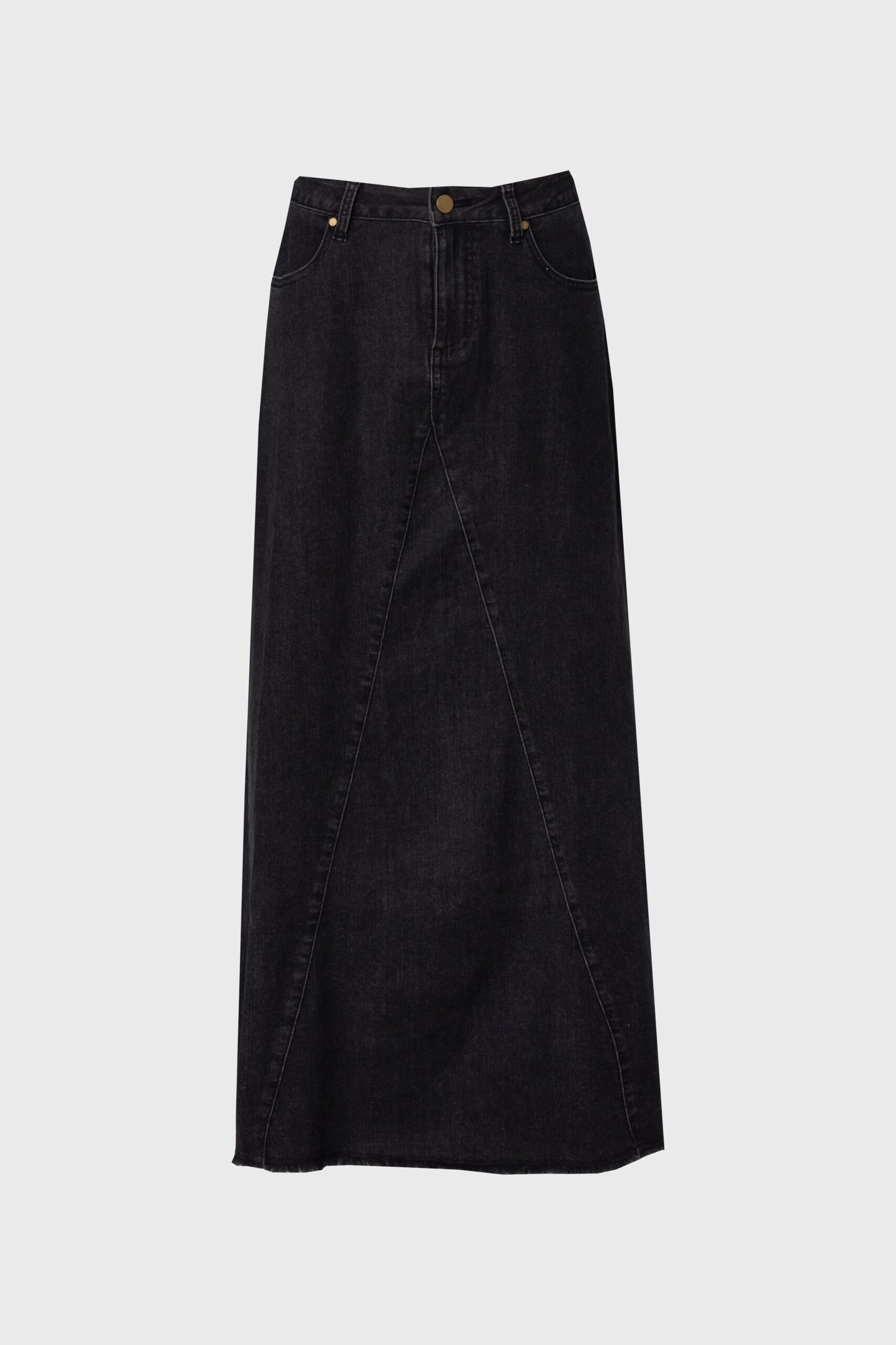Black Frayed Edge Denim Skirt - Image 5