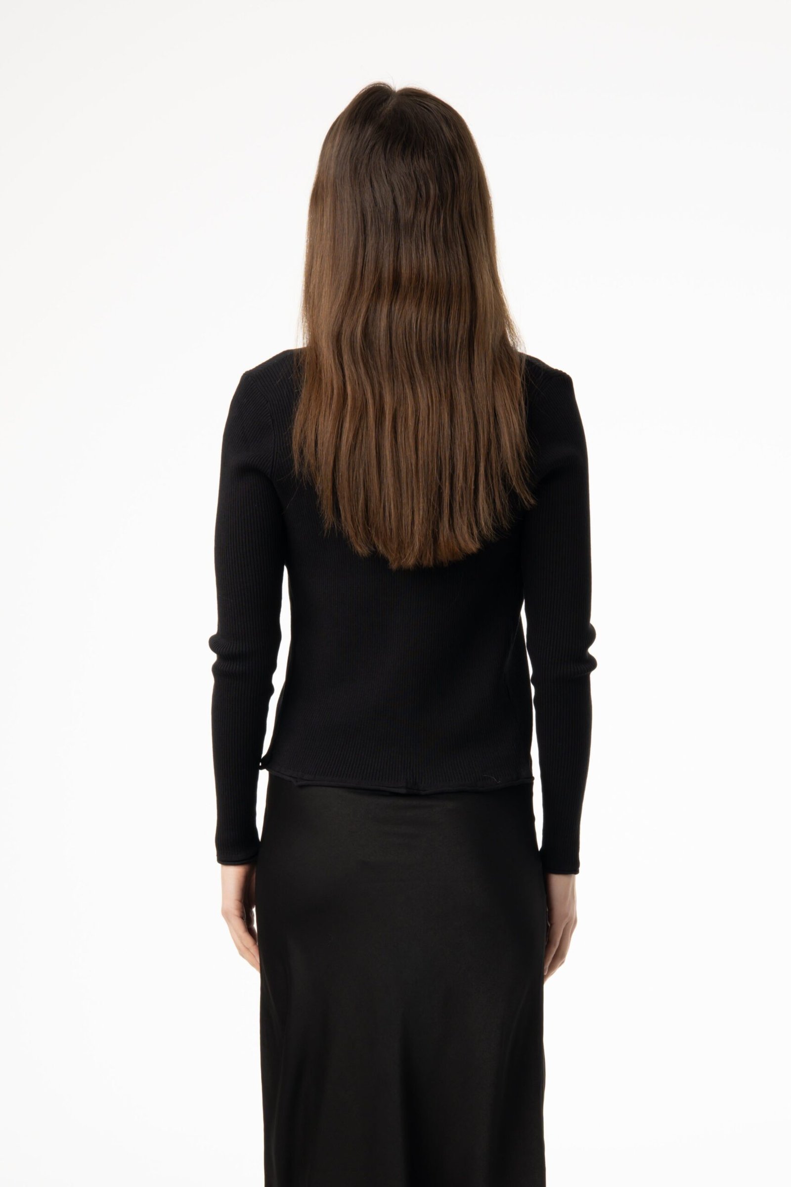 Black Knit V-Neck Cardi - Image 3