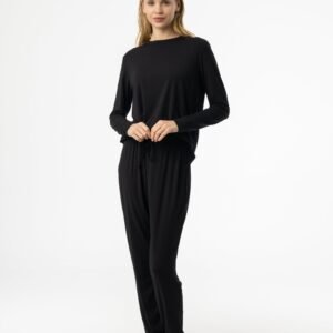 Black Long Sleeve Shirt and Jogger Pants