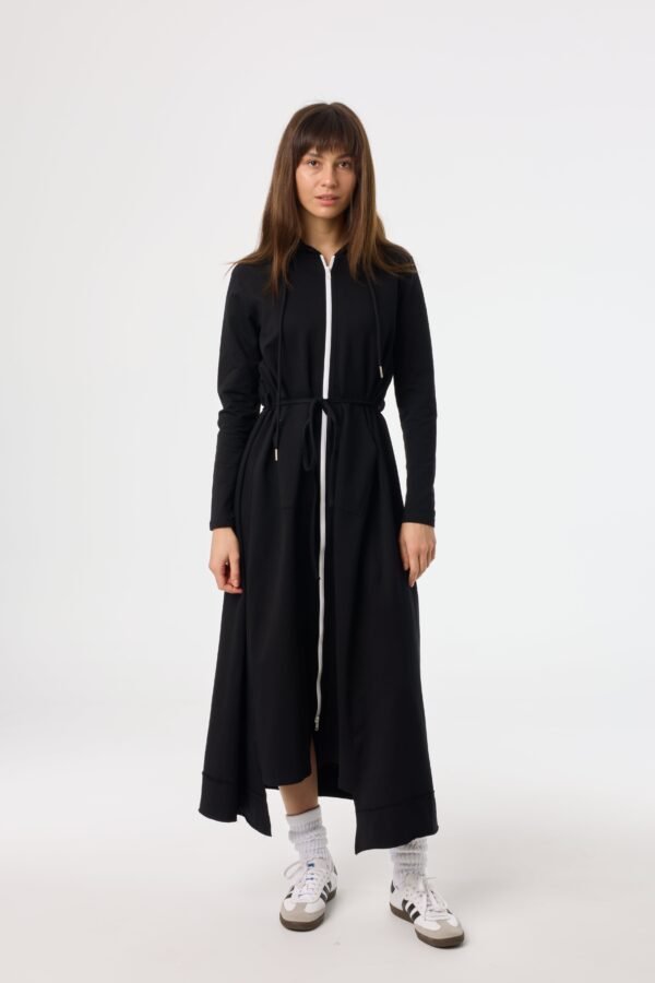 Black Maxi Sweatshirt Dress - Image 4