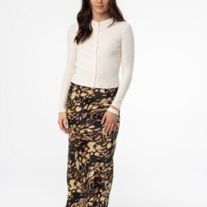 Black Printed Slip Skirt