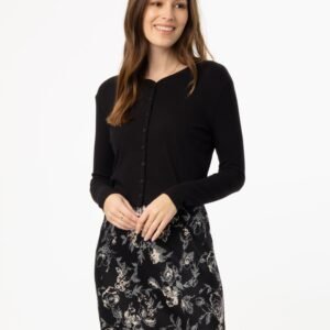 Black Ribbed Cardigan