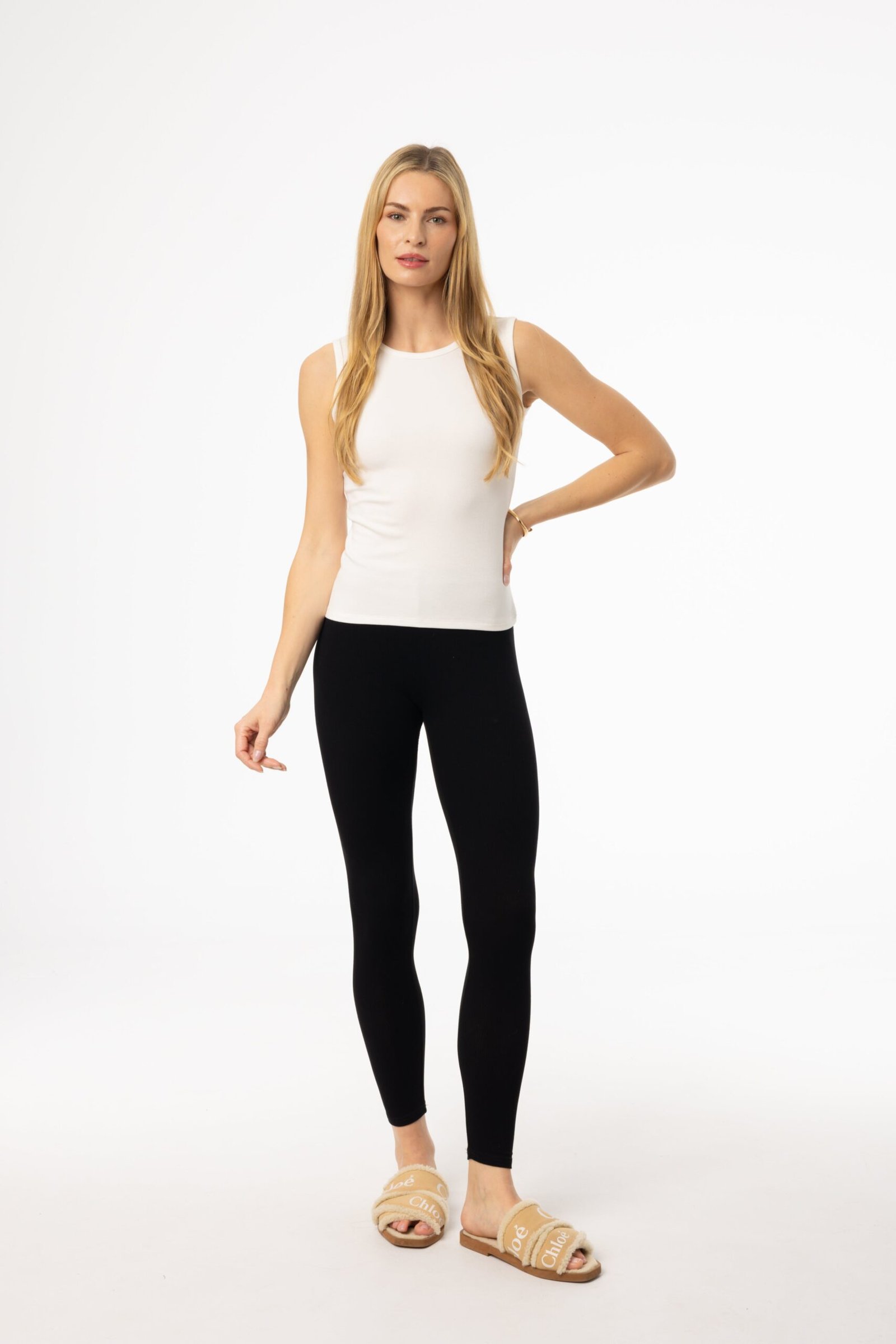 Black Ribbed Leggings - Image 4