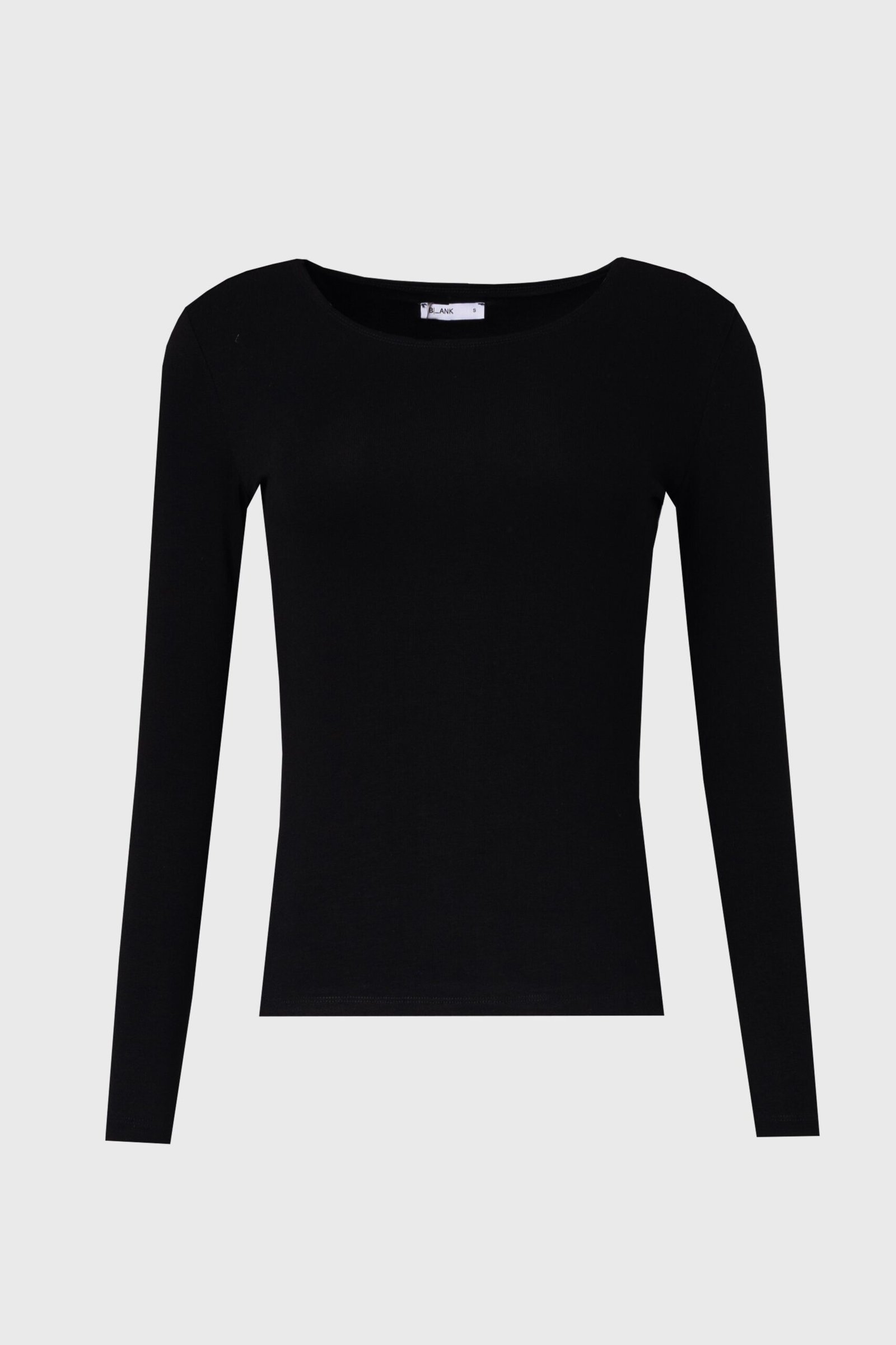 Black Solid Wide Neck T-Shirt - Image 5