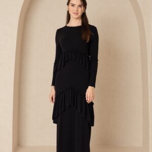 Black Ruffled Maxi Dress