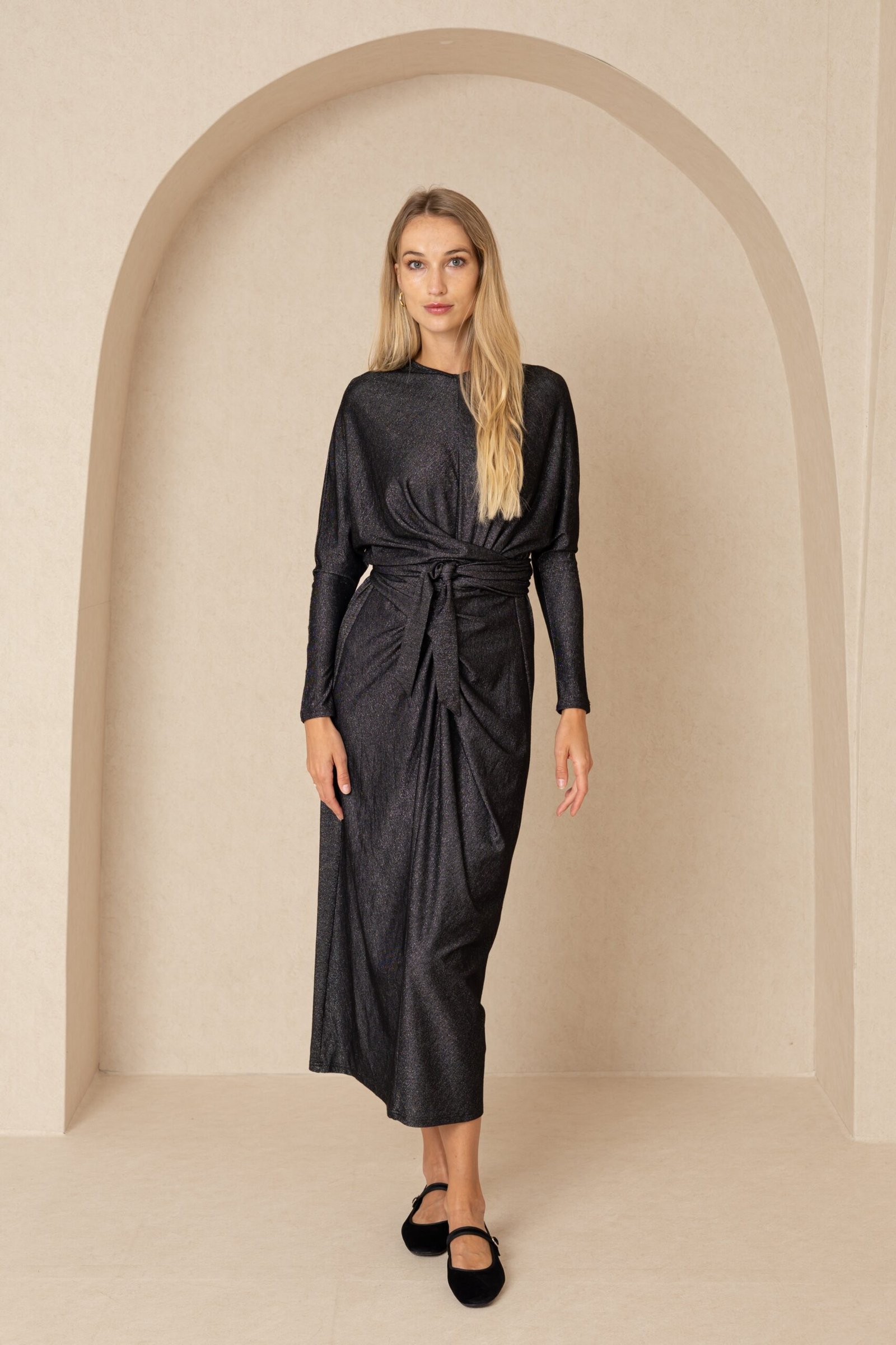 Black Sparkle Tie Wrap Maxi - Image 4